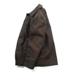 POLO SPORT ( RALPH LAUREN ) 90s Vintage Leather Car Coat Riders Jacket M Brown Genuine