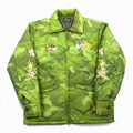 VINTAGE Quilted Viet-Jan Sukajan Souvenir Jacket, Size L, Khaki Nylon Padded, Non-Stock, MFG Camouflage