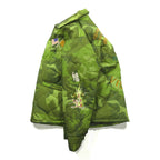 VINTAGE Quilted Viet-Jan Sukajan Souvenir Jacket, Size L, Khaki Nylon Padded, Non-Stock, MFG Camouflage