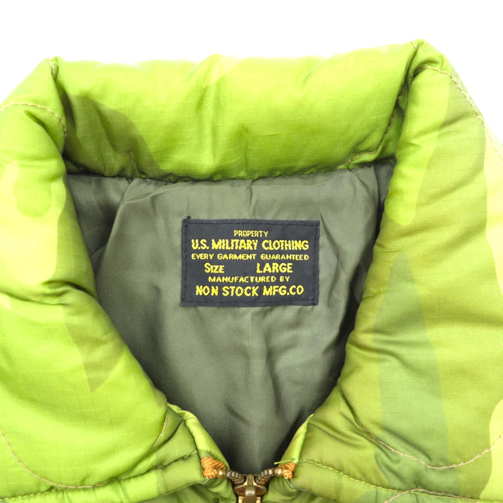 VINTAGE Quilted Viet-Jan Sukajan Souvenir Jacket, Size L, Khaki Nylon Padded, Non-Stock, MFG Camouflage