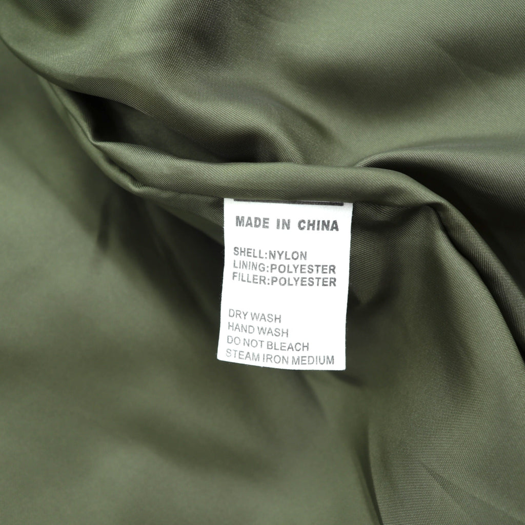 VINTAGE Quilted Viet-Jan Sukajan Souvenir Jacket, Size L, Khaki Nylon Padded, Non-Stock, MFG Camouflage
