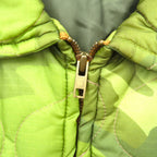 VINTAGE Quilted Viet-Jan Sukajan Souvenir Jacket, Size L, Khaki Nylon Padded, Non-Stock, MFG Camouflage