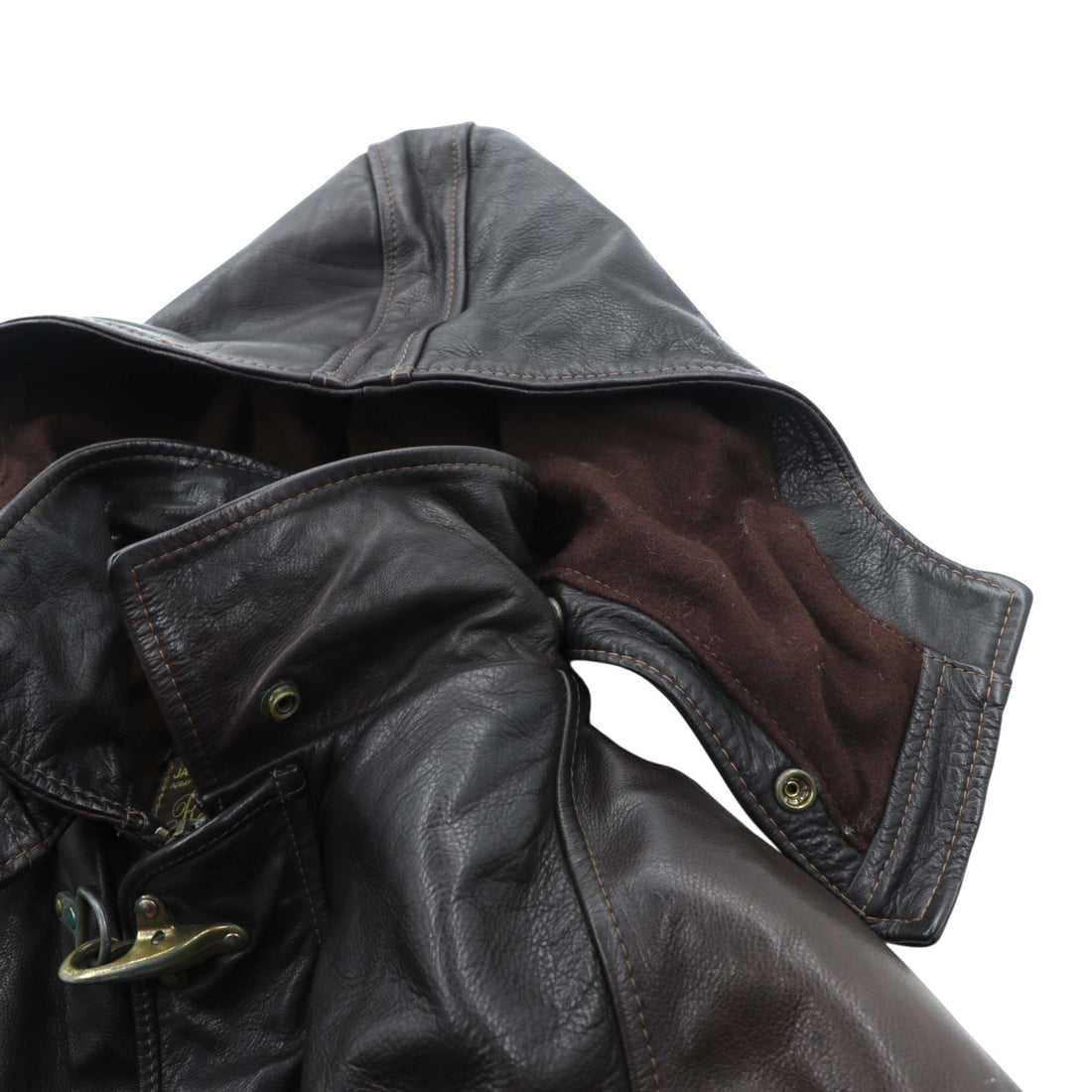 VINTAGE Leather Fireman Jacket Riders XL Brown Genuine