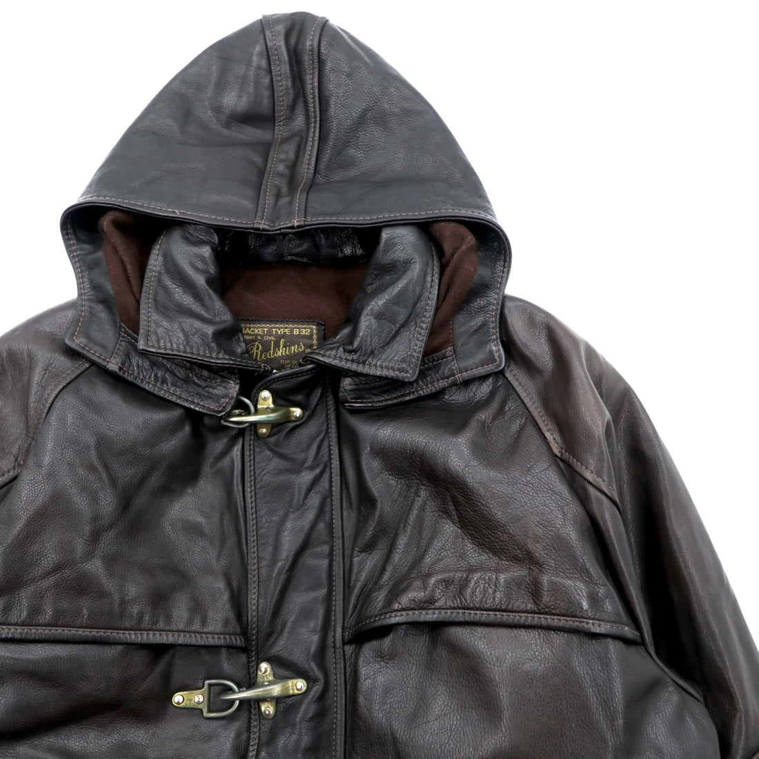 VINTAGE Leather Fireman Jacket Riders XL Brown Genuine