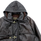 VINTAGE Leather Fireman Jacket Riders XL Brown Genuine
