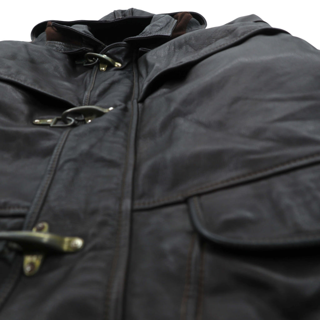 VINTAGE Leather Fireman Jacket Riders XL Brown Genuine
