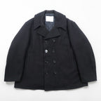 US Navy Style Pea Coat Wool Dark Navy Blue Made in USA Men's Size 52 King Size Anchor Buttons