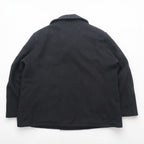 US Navy Style Pea Coat Wool Dark Navy Blue Made in USA Men's Size 52 King Size Anchor Buttons