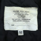 US Navy Style Pea Coat Wool Dark Navy Blue Made in USA Men's Size 52 King Size Anchor Buttons