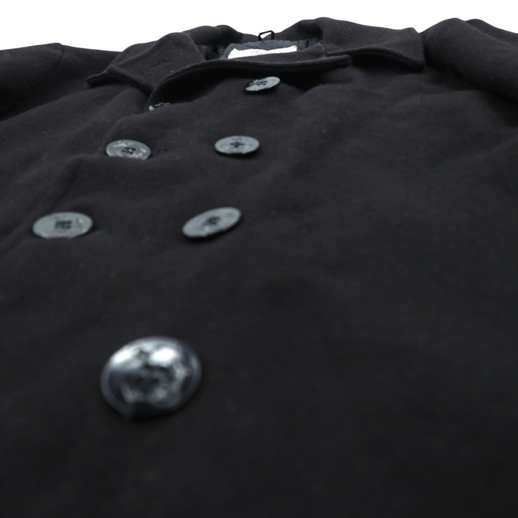 US Navy Style Pea Coat Wool Dark Navy Blue Made in USA Men's Size 52 King Size Anchor Buttons