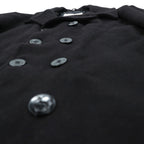 US Navy Style Pea Coat Wool Dark Navy Blue Made in USA Men's Size 52 King Size Anchor Buttons
