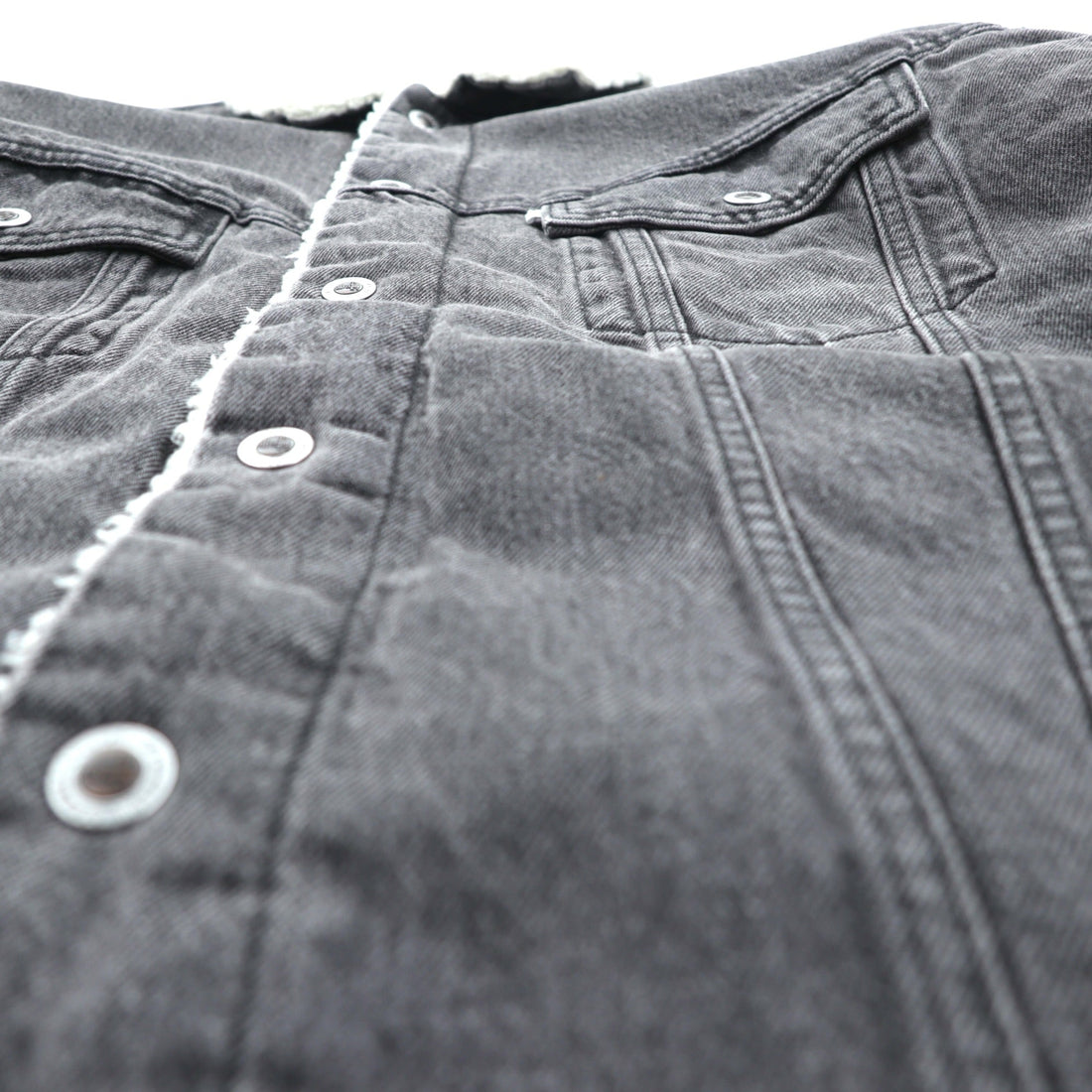 Levi's Sherpa Trucker Jacket, Fleece Lined Denim Jacket, G-Jean, M, Oversized, Silver Tab, A3180-0005