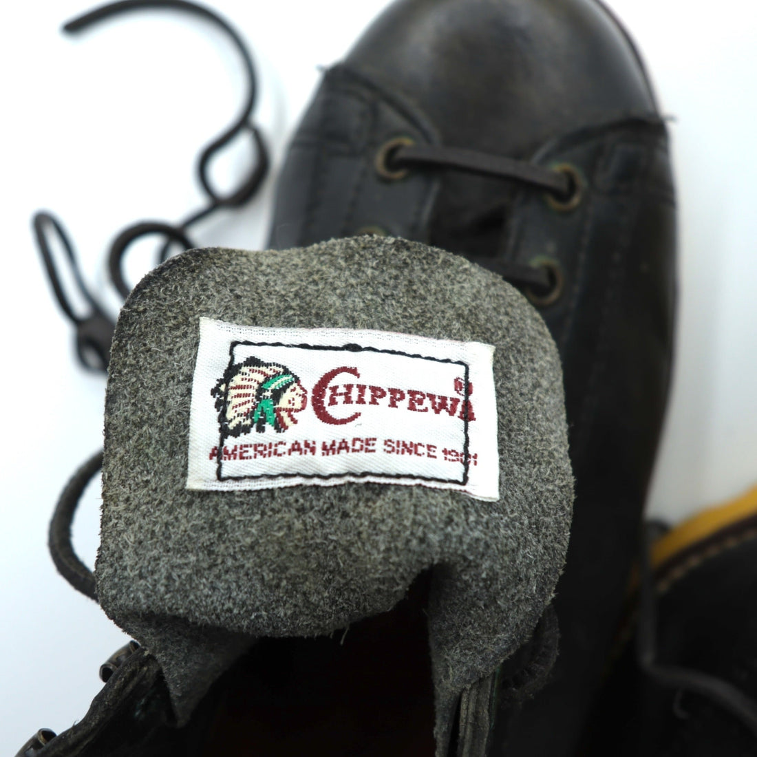 CHIPPEWA USA製 モンキーブーツ レースアップブーツ 27cm ブラック VIBRAM ビブラムソール 91003