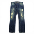 DSQUARED2 Distressed Denim Jeans Size 34/34 Made in Italy Destroyed Ripped Red Tag Fly