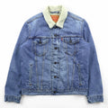 Levi’s Sherpa-Lined Trucker Jacket Denim Jacket, Size M, Indigo Blue