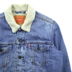 Levi’s Sherpa-Lined Trucker Jacket Denim Jacket, Size M, Indigo Blue