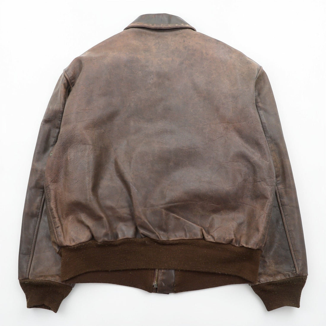 AVIREX USA Vintage Horsehide A-2 Leather Flight Jacket XL Brown 1978-01 SCOVILL GRIPPER Zips