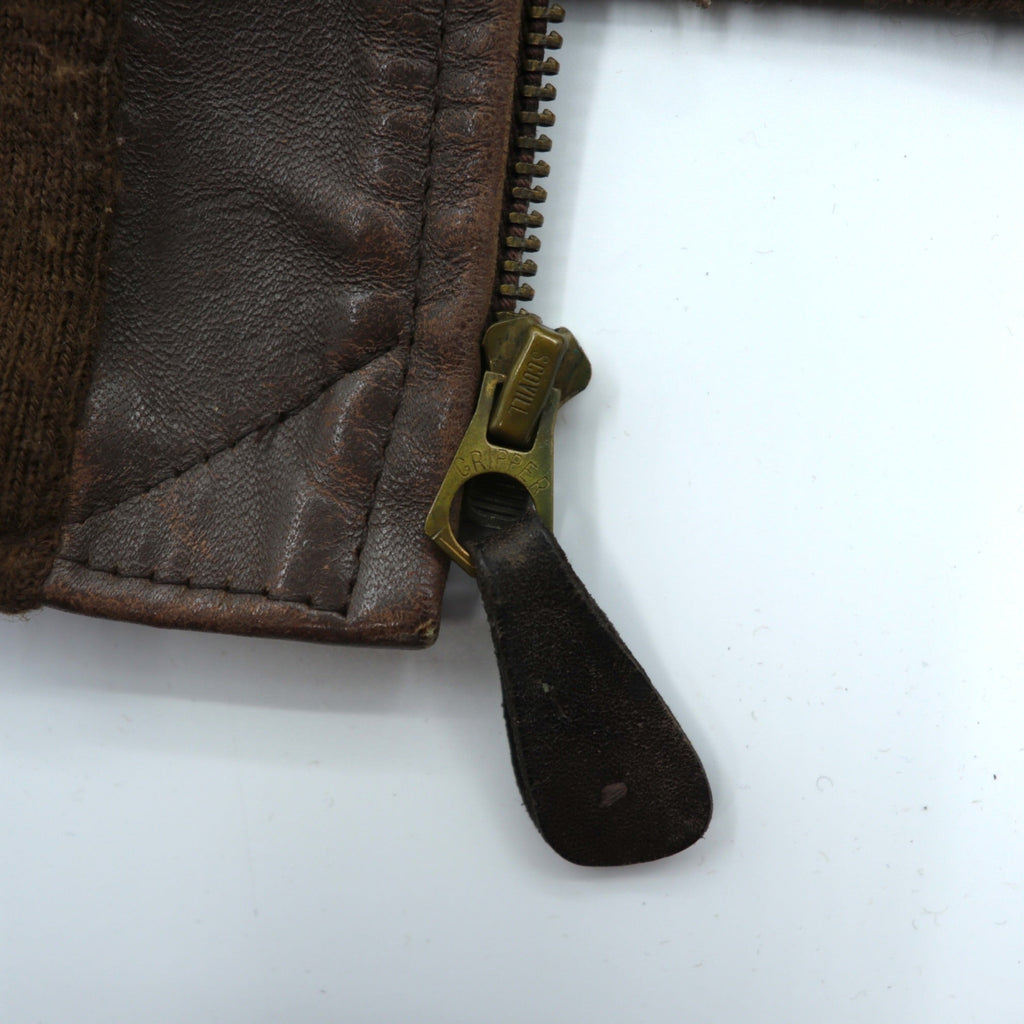AVIREX USA Vintage Horsehide A-2 Leather Flight Jacket XL Brown 1978-01 SCOVILL GRIPPER Zips