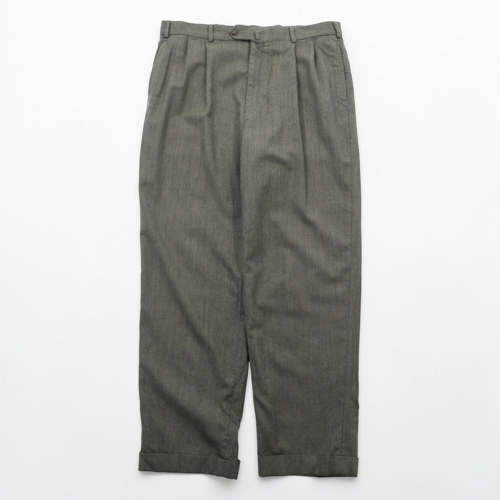 TOMMY HILFIGER 90s 2-Tuck Wide Slacks Pants, Size L, Rocket TALON Zip, Suspender Buttons