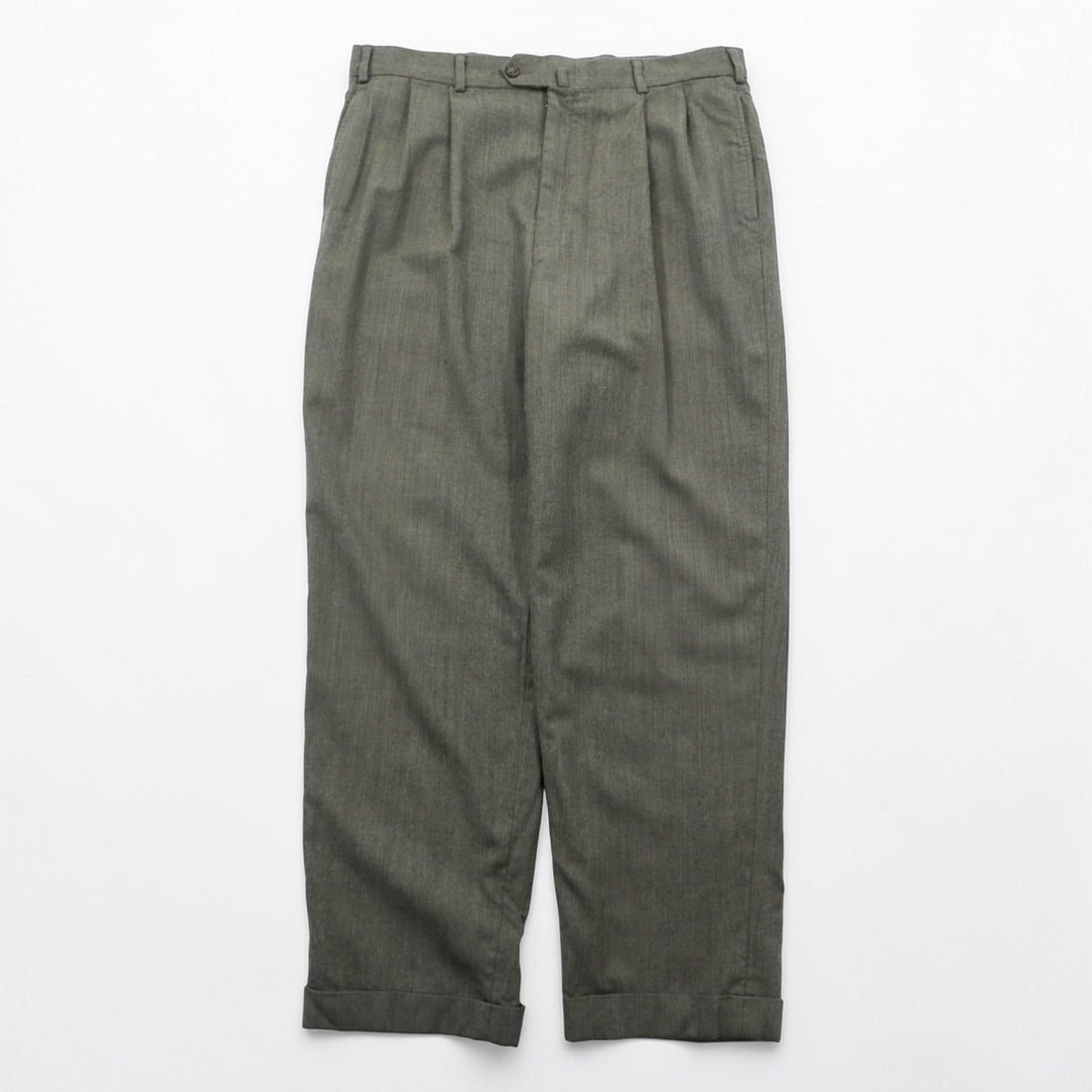 TOMMY HILFIGER 90s 2-Tuck Wide Slacks Pants, Size L, Rocket TALON Zip, Suspender Buttons