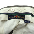 TOMMY HILFIGER 90s 2-Tuck Wide Slacks Pants, Size L, Rocket TALON Zip, Suspender Buttons