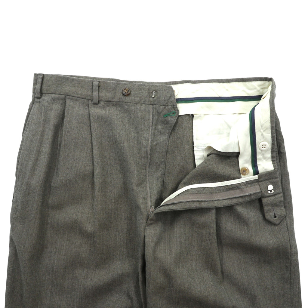 TOMMY HILFIGER 90s 2-Tuck Wide Slacks Pants, Size L, Rocket TALON Zip, Suspender Buttons