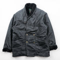 Vintage T. SHEALING Made in Italy Shearling Mouton Jacket Black Mens Coat 90s
