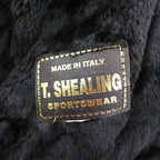 Vintage T. SHEALING Made in Italy Shearling Mouton Jacket Black Mens Coat 90s