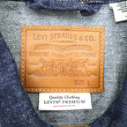 Levi Strauss 1st World War II Model Denim Jacket, Size L, Selvedge, Cinch Back, Selvedge, Type 1, A3174-0002, Big E, Red Selvedge, Double Pleats, Leather Patch, Dark Navy, Hemp