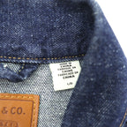 Levi Strauss 1st World War II Model Denim Jacket, Size L, Selvedge, Cinch Back, Selvedge, Type 1, A3174-0002, Big E, Red Selvedge, Double Pleats, Leather Patch, Dark Navy, Hemp