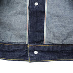 Levi Strauss 1st World War II Model Denim Jacket, Size L, Selvedge, Cinch Back, Selvedge, Type 1, A3174-0002, Big E, Red Selvedge, Double Pleats, Leather Patch, Dark Navy, Hemp