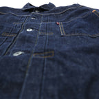 Levi Strauss 1st World War II Model Denim Jacket, Size L, Selvedge, Cinch Back, Selvedge, Type 1, A3174-0002, Big E, Red Selvedge, Double Pleats, Leather Patch, Dark Navy, Hemp