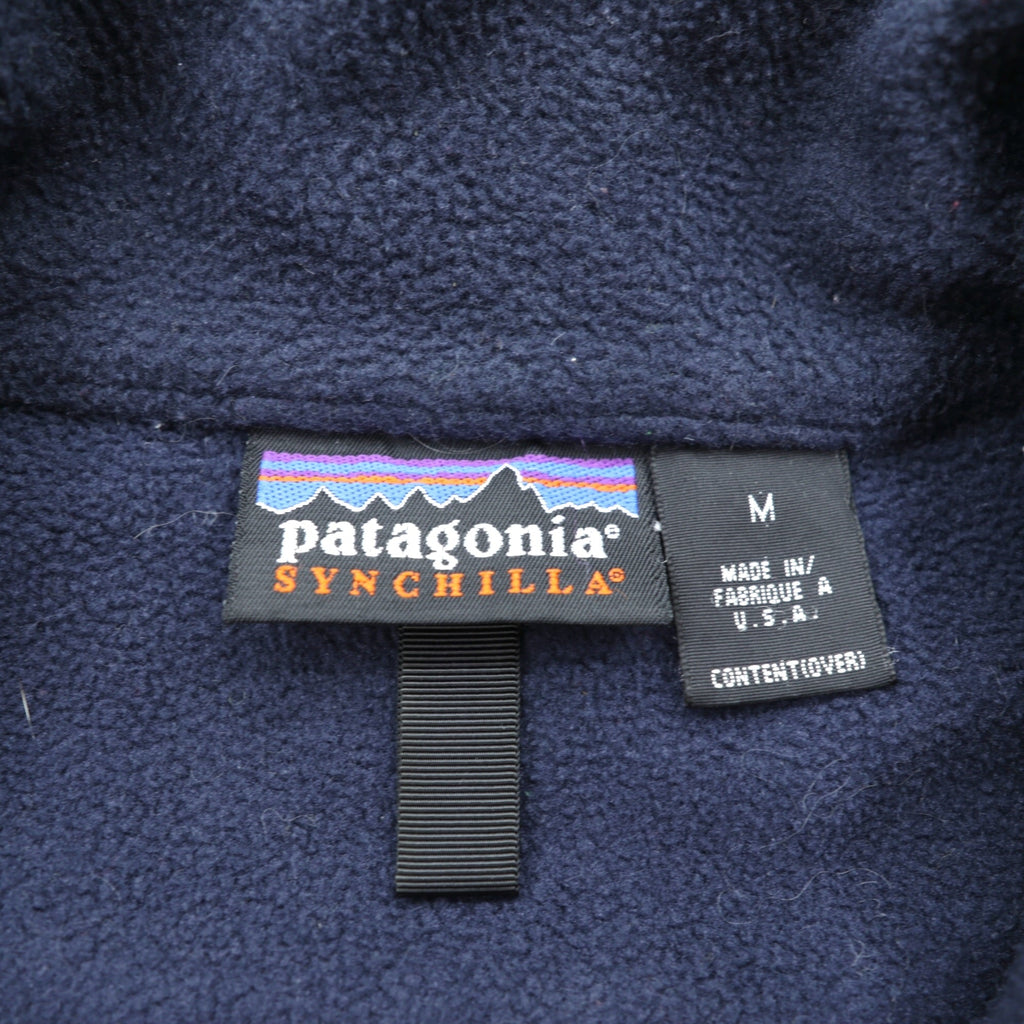 Patagonia 90s USA Synchilla SYNCHILLA Fleece Jacket Windproof Jacket M Blue Drawcord Big Size