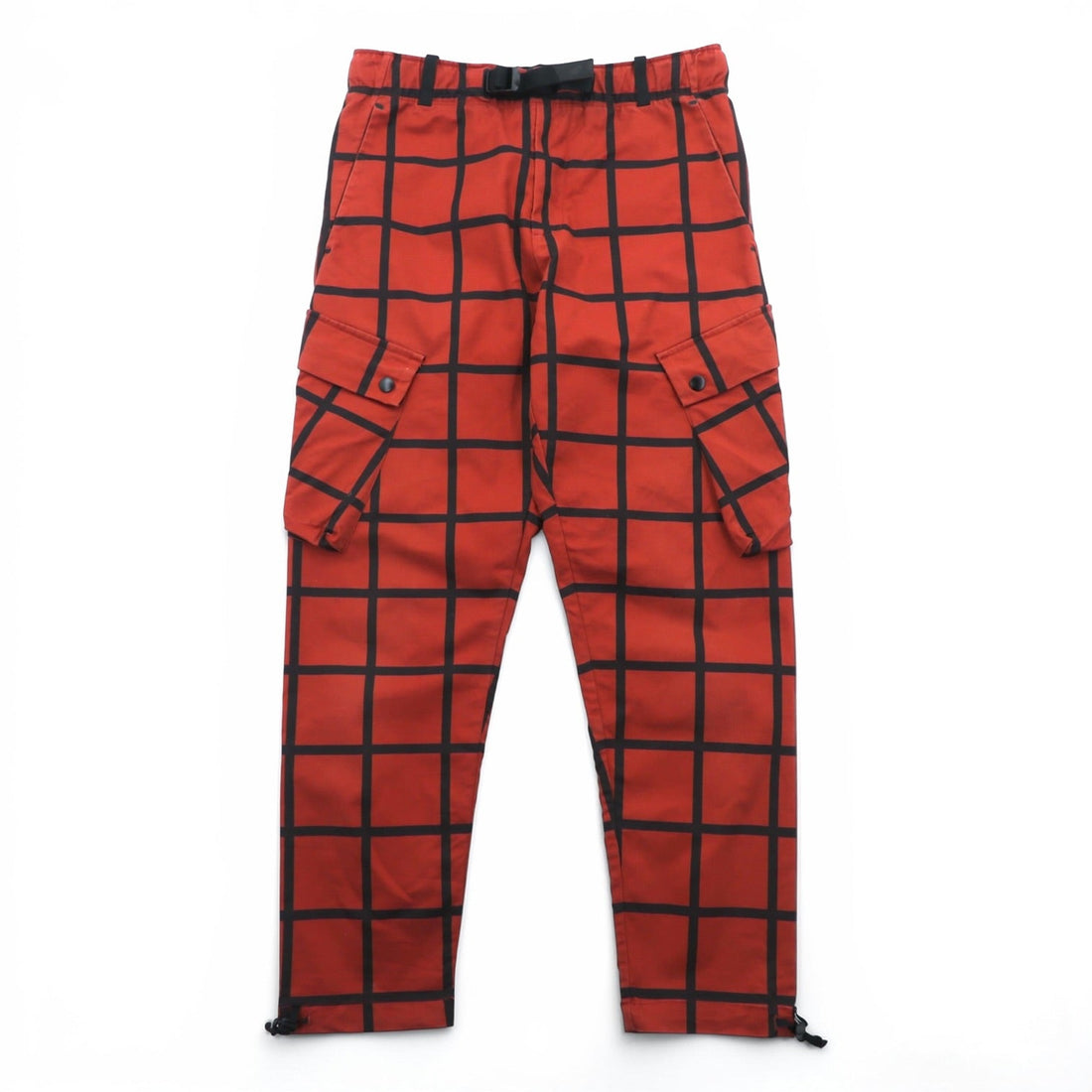 NIKE × Patta Cargo Pants S Red Check Stretch NRG Cargo Pant Webbing Belt AH6489-689