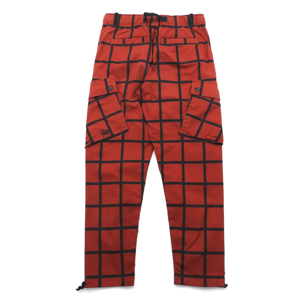 NIKE × Patta Cargo Pants S Red Check Stretch NRG Cargo Pant Webbing Belt AH6489-689