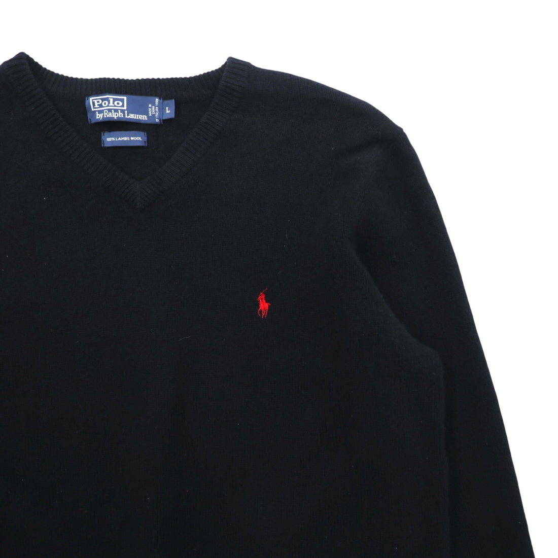 Polo Ralph Lauren 90s knit sweater, size L, Italian wool, with small pony embroidery