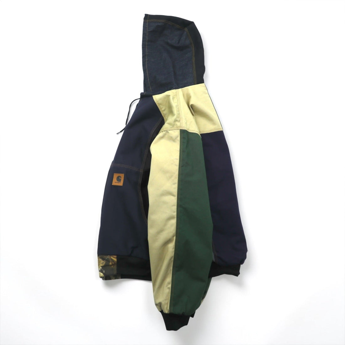 carhartt リメイク 再構築 カラーブロック ダック アクティブジャケット パーカー L マルチカラー クレイジーパターン