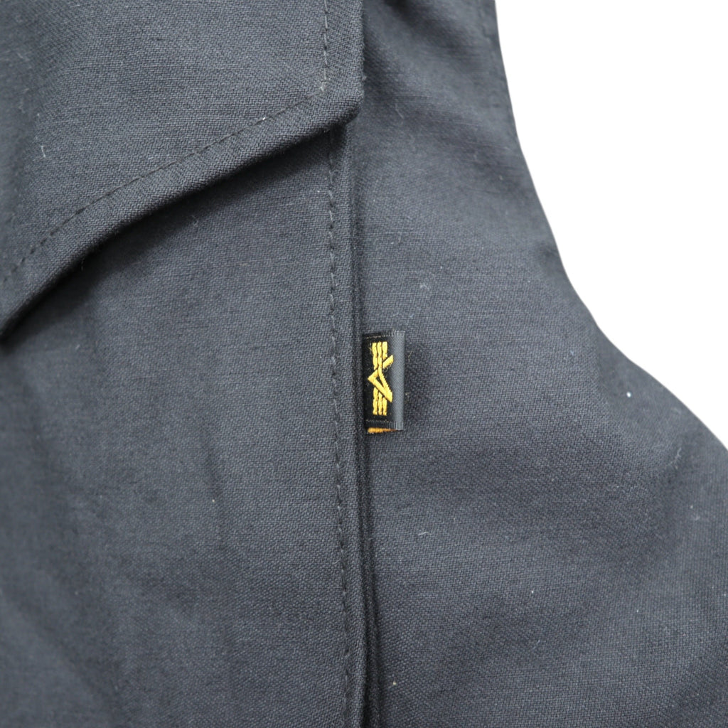 ALPHA INDUSTRIES, INC. USA製 M-65 フィールドジャケット ミリタリージャケット L ブラック ドローコード エポレット 8415-01-099-7838 US ARMY 米軍