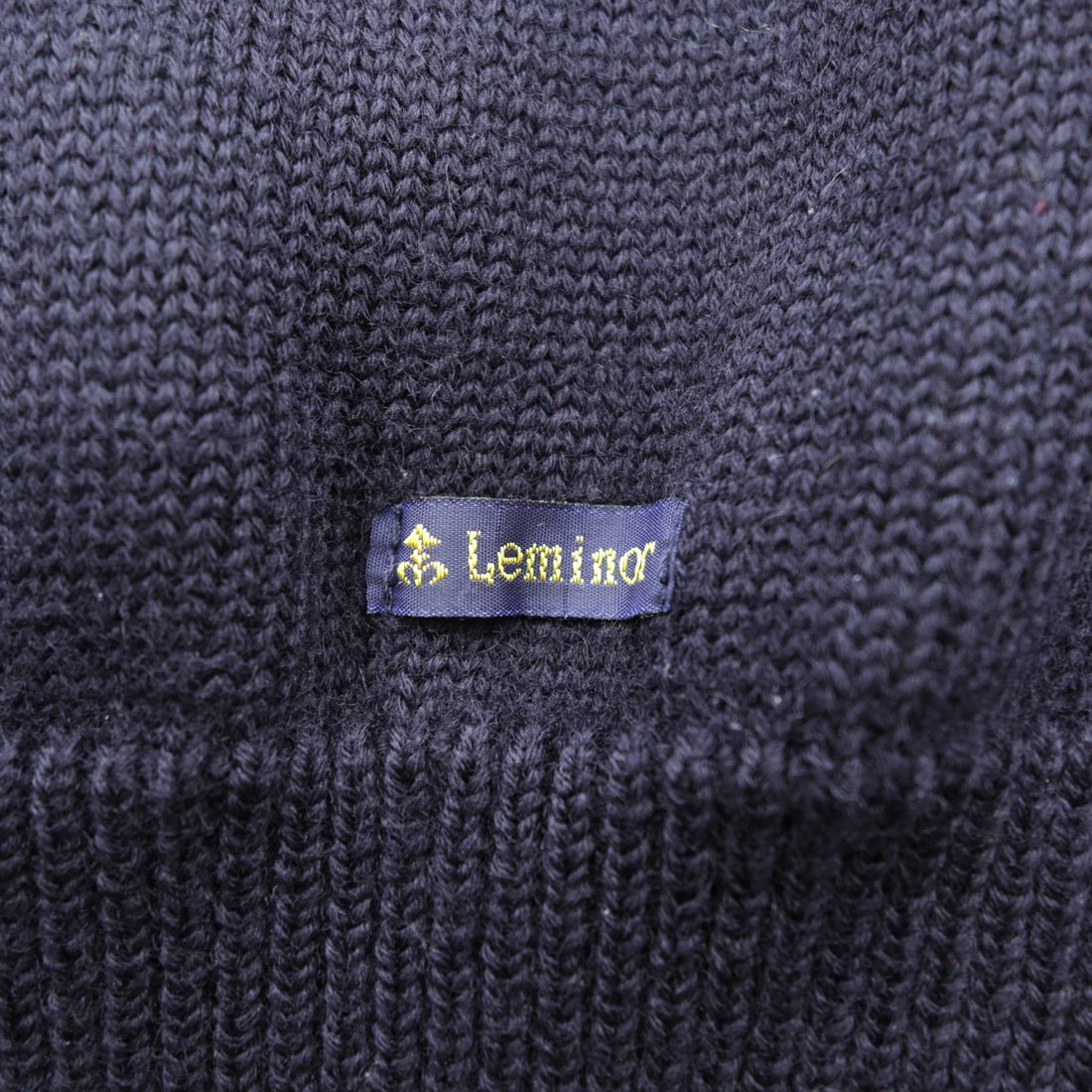 Le minor 90年代 フランス製 ヴィンテージ ニット セーター L ネイビー ケーブル編み