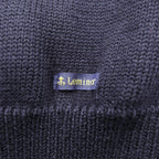 Le minor 90年代 フランス製 ヴィンテージ ニット セーター L ネイビー ケーブル編み