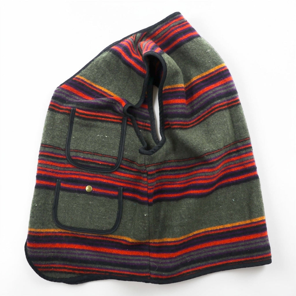HIGH SIERRA 90s Vintage Tweed Zip-Up Vest L Striped Multi-Color Wool Outdoor 4 Pockets