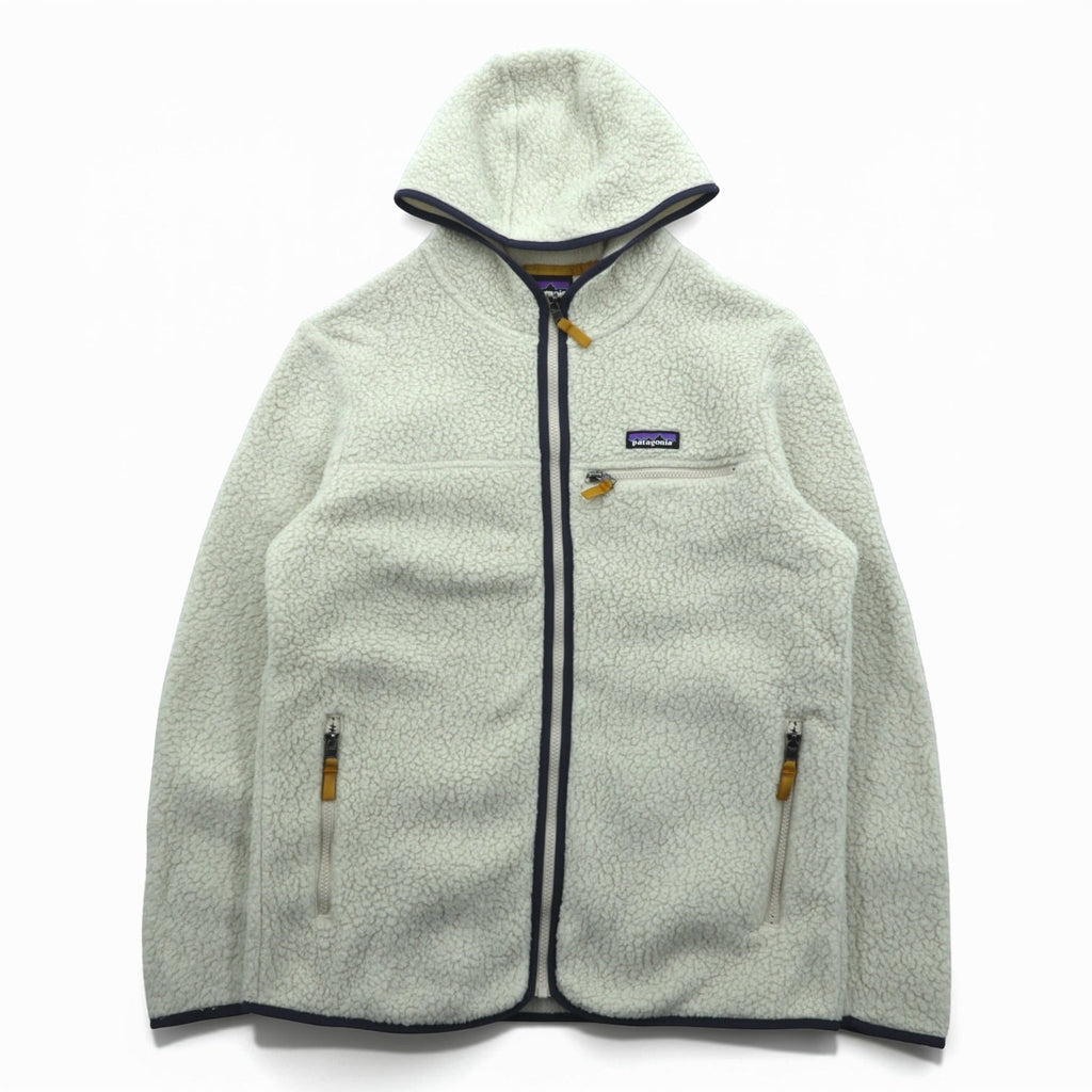 Patagonia レトロ パイル フーディー フリースジャケット L ベージュ ペリカン ジップパーカー 22806