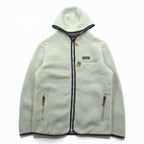 Patagonia レトロ パイル フーディー フリースジャケット L ベージュ ペリカン ジップパーカー 22806