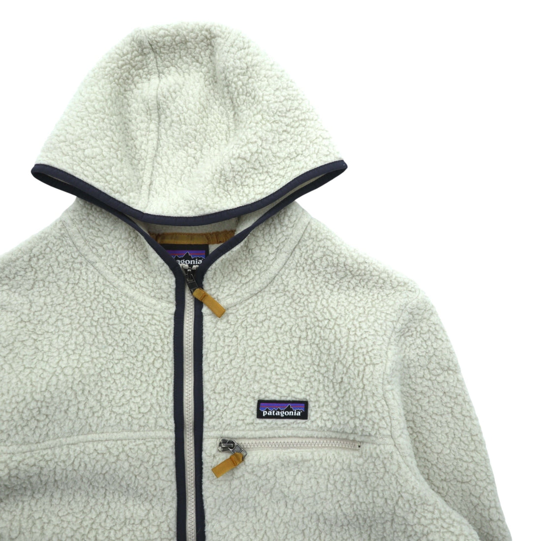 Patagonia レトロ パイル フーディー フリースジャケット L ベージュ ペリカン ジップパーカー 22806