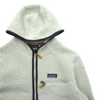 Patagonia レトロ パイル フーディー フリースジャケット L ベージュ ペリカン ジップパーカー 22806