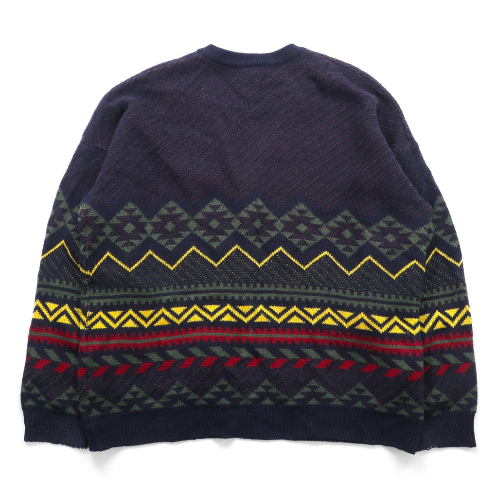 LACOSTE 80s France Vintage Knit Cardigan L French Lacoste Fair Isle Pattern