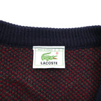 LACOSTE 80s France Vintage Knit Cardigan L French Lacoste Fair Isle Pattern