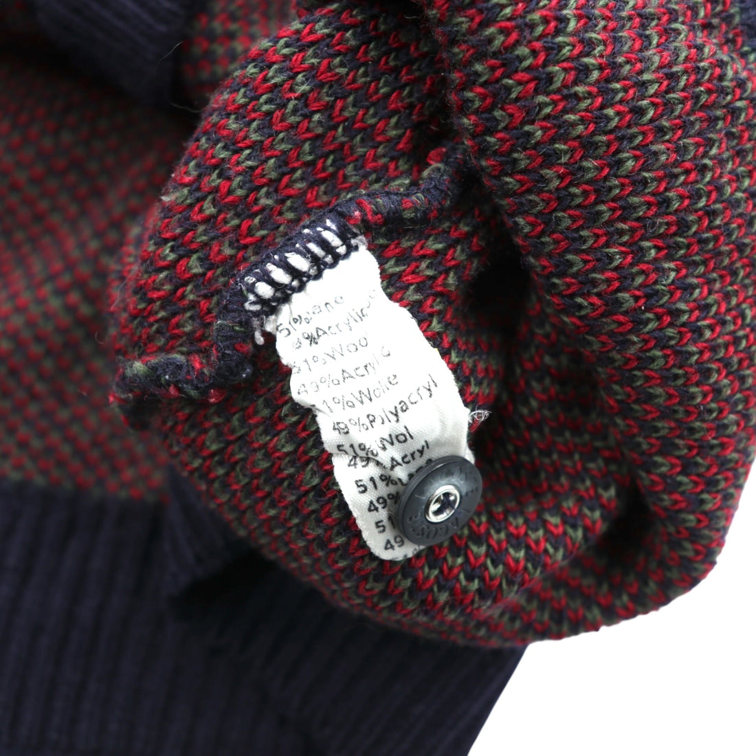 LACOSTE 80s France Vintage Knit Cardigan L French Lacoste Fair Isle Pattern