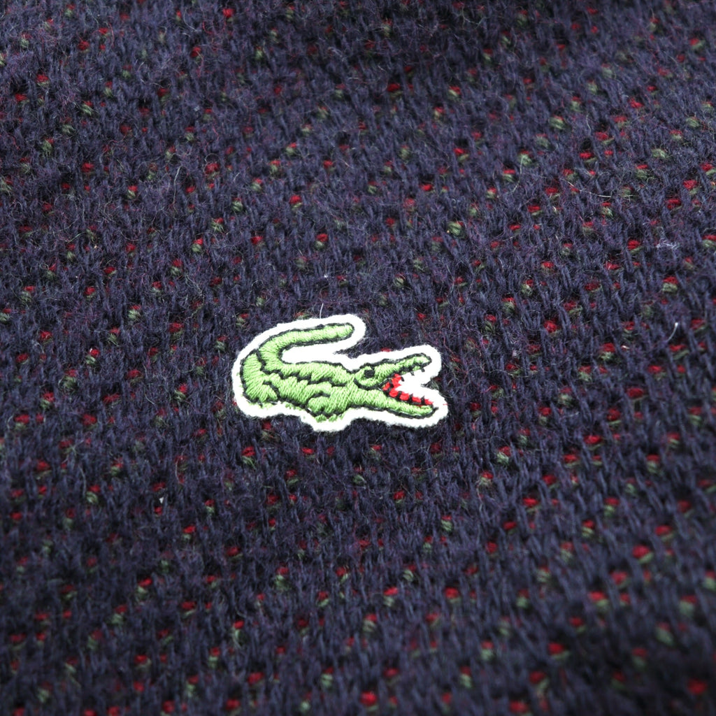 LACOSTE 80s France Vintage Knit Cardigan L French Lacoste Fair Isle Pattern