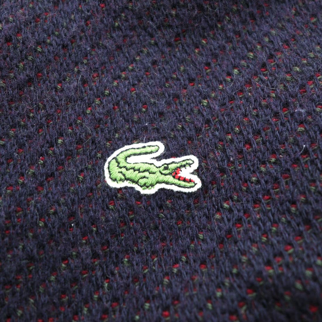 LACOSTE 80s France Vintage Knit Cardigan L French Lacoste Fair Isle Pattern
